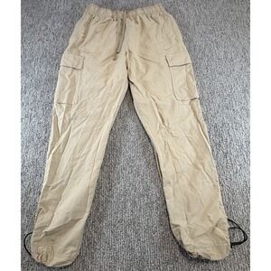 Nike Sportswear Womens S Woven Unlined Utility Cargo Pants Logo Beige CU4325 EUC